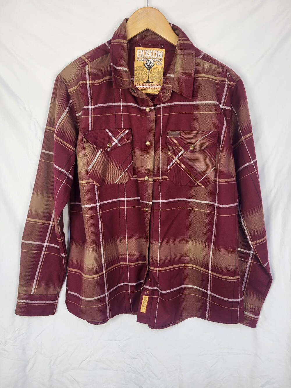 Dixxon Flannel Cabernet Flannel Shirt Women's Size 2XL Burgundy Long Sleeve